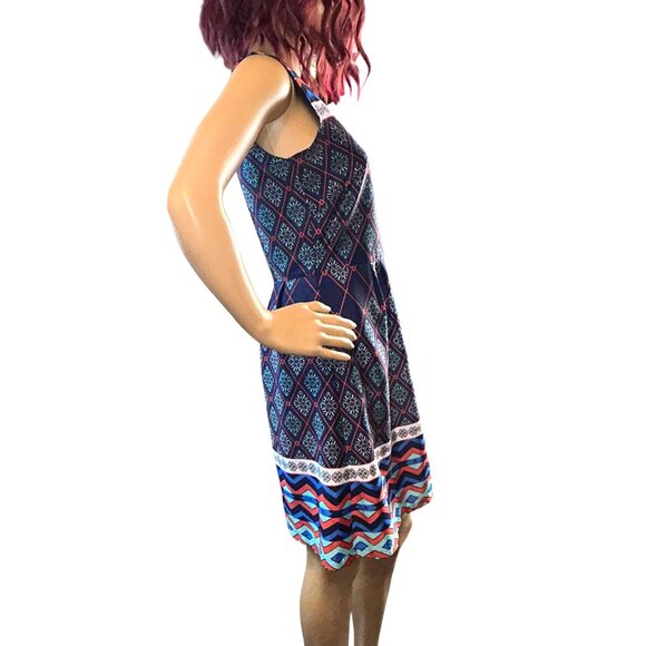 Jade Melody Tam Sleeveless Shift Dress XS kaleidoscope Print Retro 70s Vintage - Picture 3 of 9